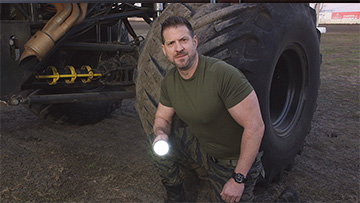 Nick Bolton holding an undamaged Tac Light™ Max